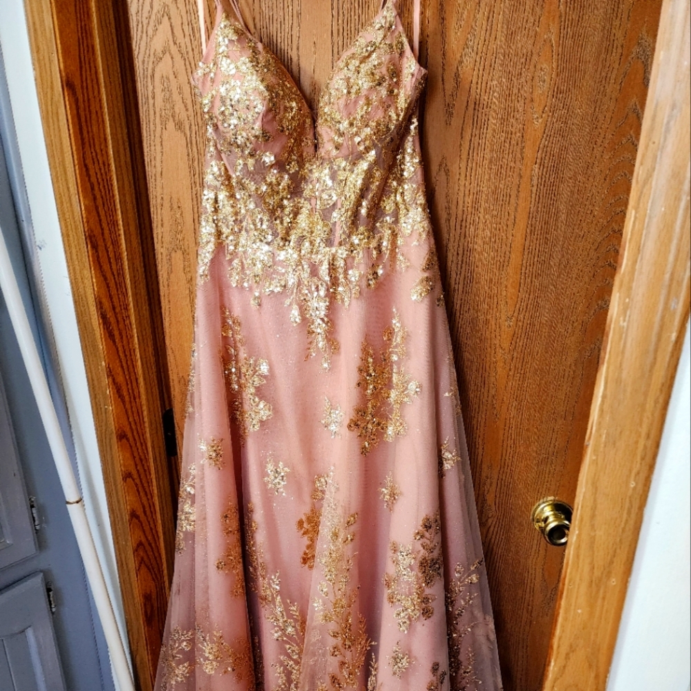 Elegant Gold and Pink Women's Skirt